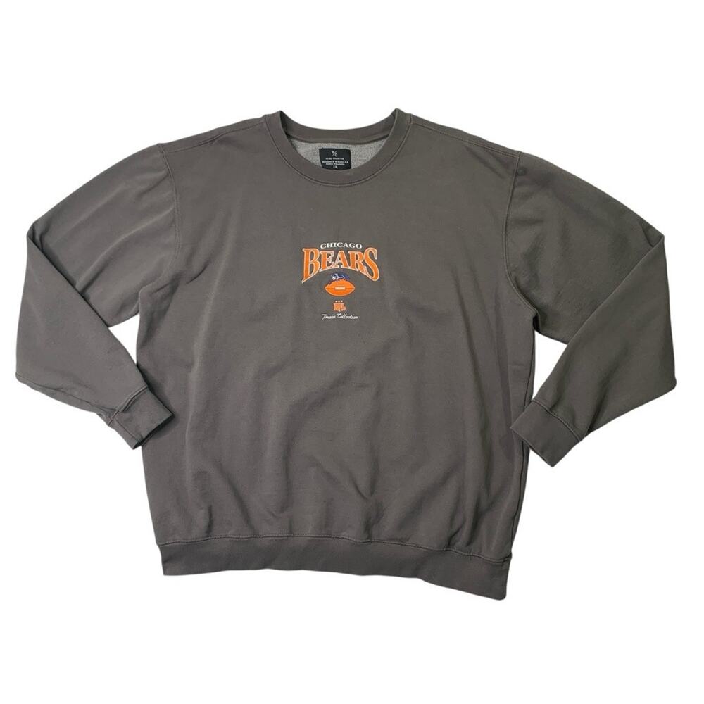 Chicago Bears Sweatshirt Men 2XL Graphite NFL Fleece Lined Crew Peace Collective